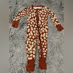 Little Sleepies Mocha Blossoms Zippy 6/12 GUC